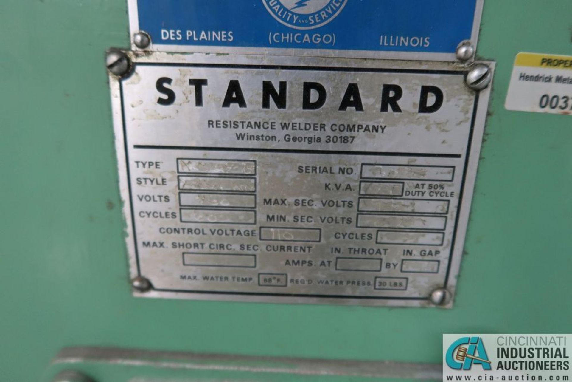 75 KVA STANDARD TYPE AR3-24-75 ROCKER ARM SPOT WELDER; S/N 3032 **Loading Fee Due the "ERRA" Chicago - Image 4 of 5