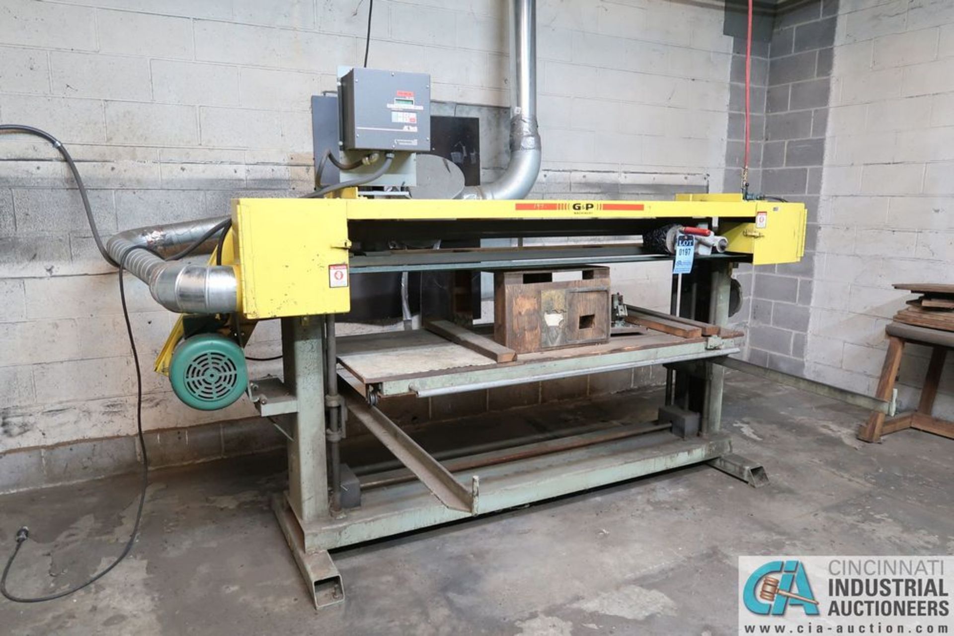 6" WIDE X 90" BELT G&P MACHINERY MODEL UNKNOWN HORIZONTAL BELT SANDER; *ERRA LOADING FEE - $300.00*