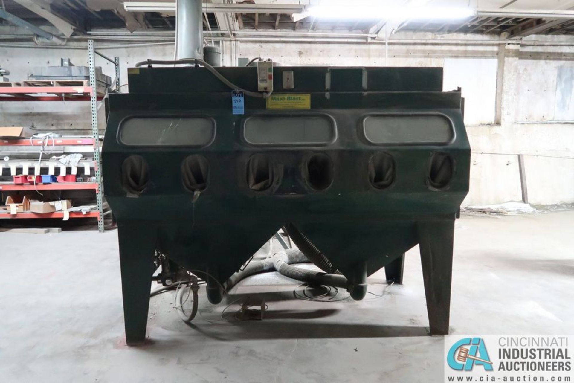 3 PERSON / 6 OPENING MAXI-BLAST ABRASIVE BLAST CABINET *ERRA LOADING FEE - $350.00* - Image 3 of 9