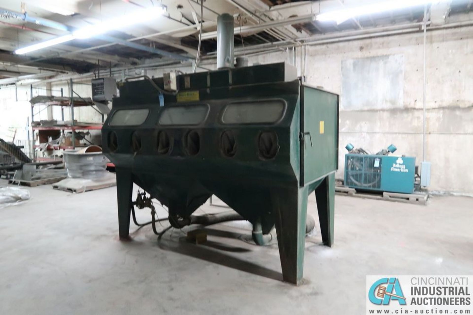 3 PERSON / 6 OPENING MAXI-BLAST ABRASIVE BLAST CABINET *ERRA LOADING FEE - $350.00*