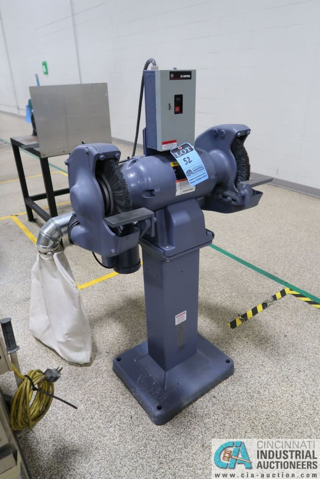 12" BALDOR DE GRINDER, 2 HP (USED ONCE), WITH 1/2 HP BALDOR DUST CONTROL UNIT - Image 2 of 7