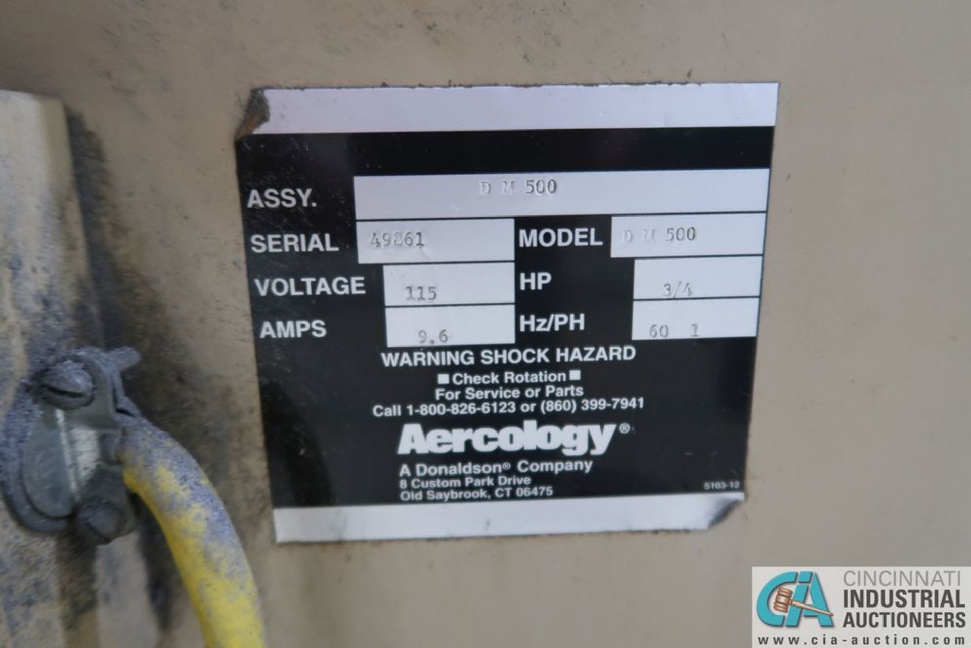 6" KALAMAZOO BELT SANDER WITH AERCOLOGY MODEL DM500 DUST COLLECTOR BASE, 1-1/2 HP - Image 4 of 4