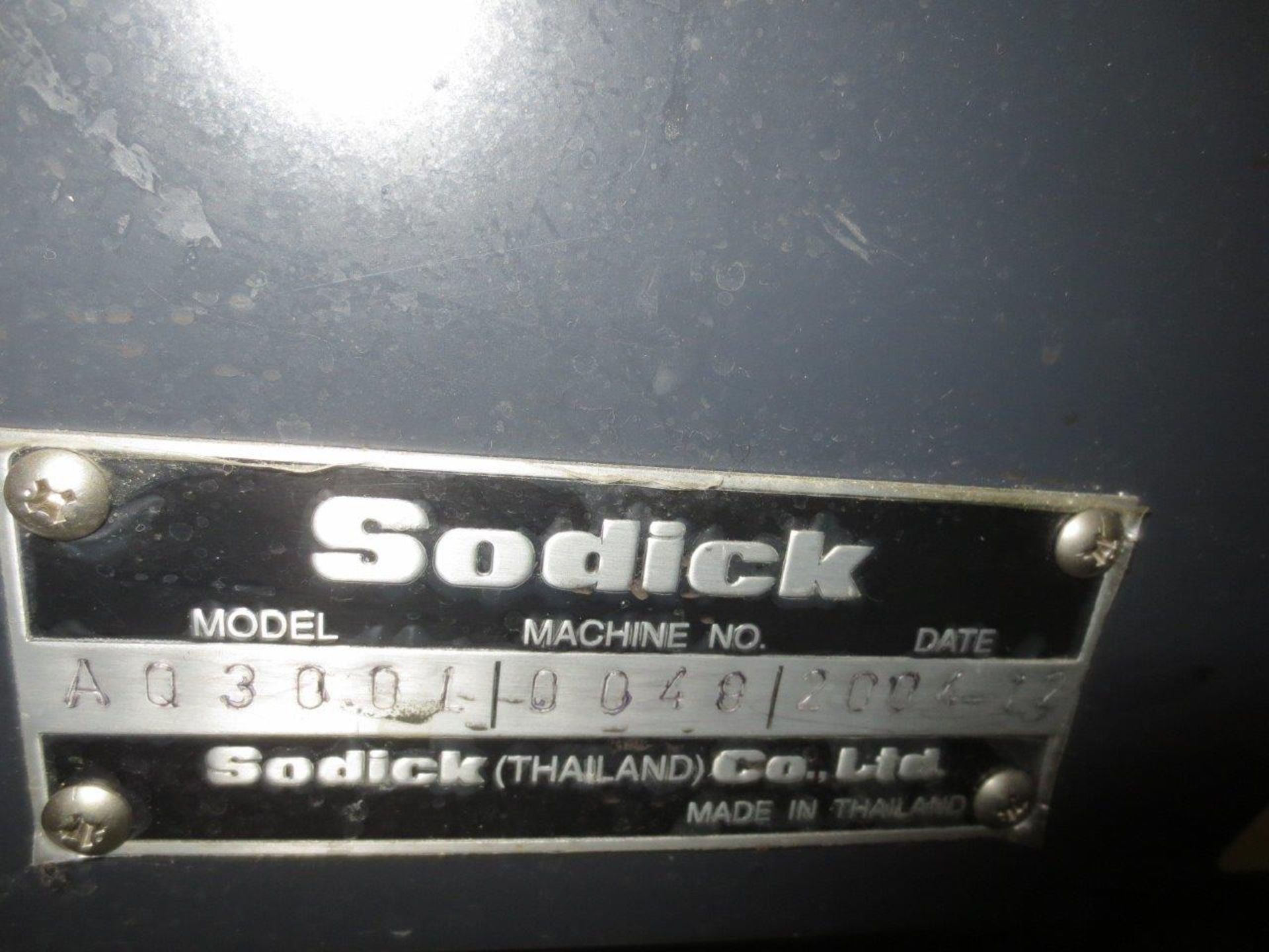 **SODICK MODEL AQ300L CNC WIRE EDM; S/N 0040 (12/2004) LN1W CONTROL **Subject to Bid Confirmation - Image 3 of 4