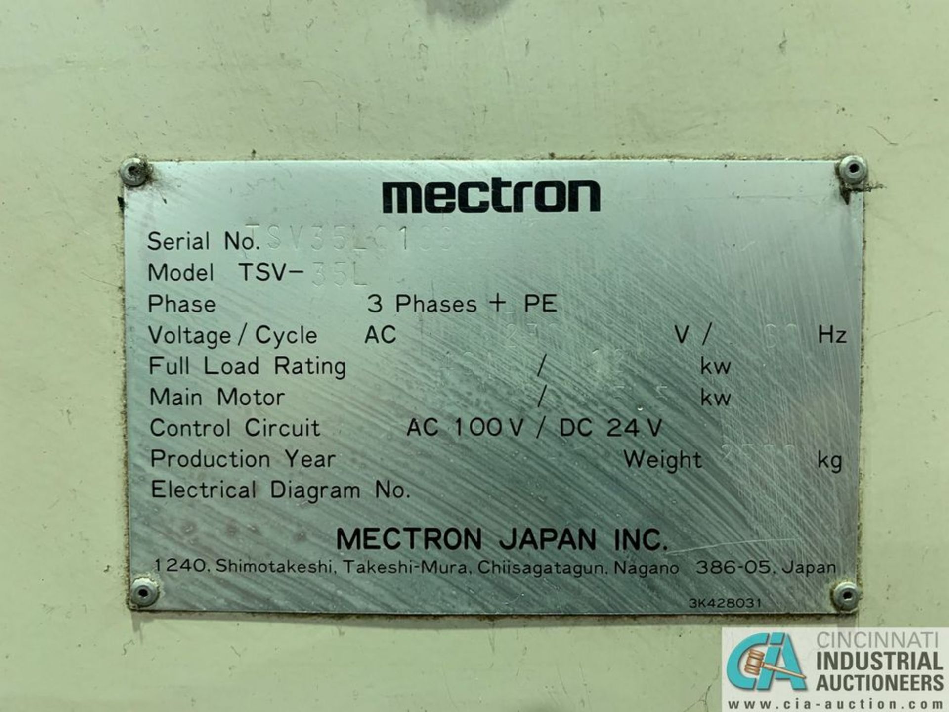 MECTRON MIYANO MODEL TSV-35L CNC DRILLING & TAPPING CENTER W/ 4TH AXIS; S/N N/A, **Loading fee due - Image 6 of 7