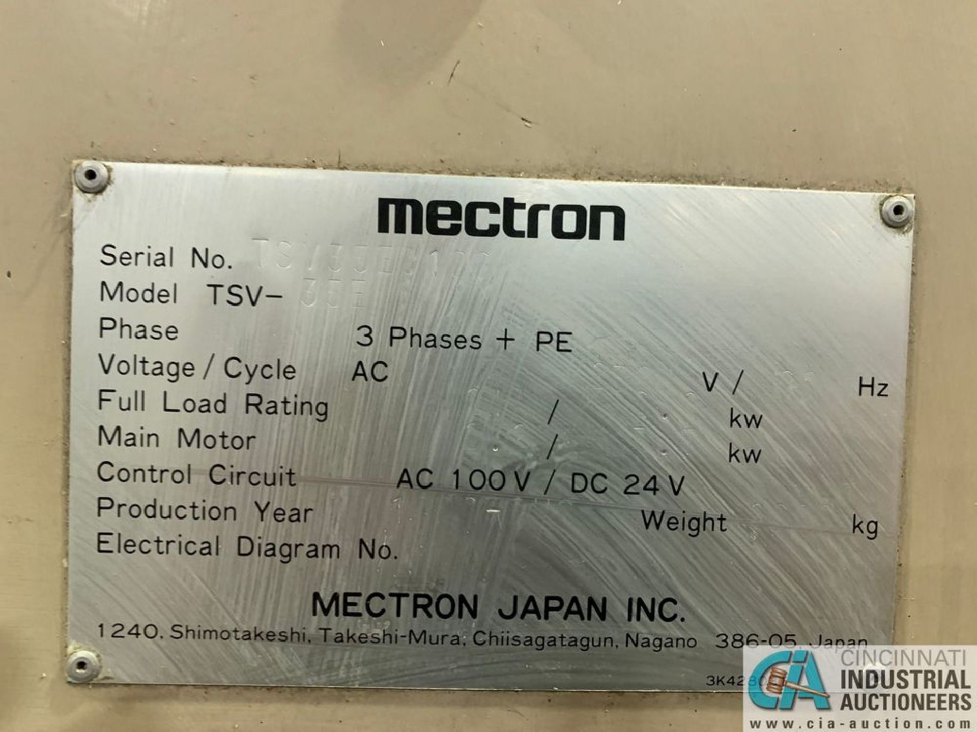 MECTRON MIYANO MODEL TSV-35L CNC DRILLING & TAPPING CENTER W/ 4TH AXIS; S/N N/A, **Loading fee due - Image 8 of 9