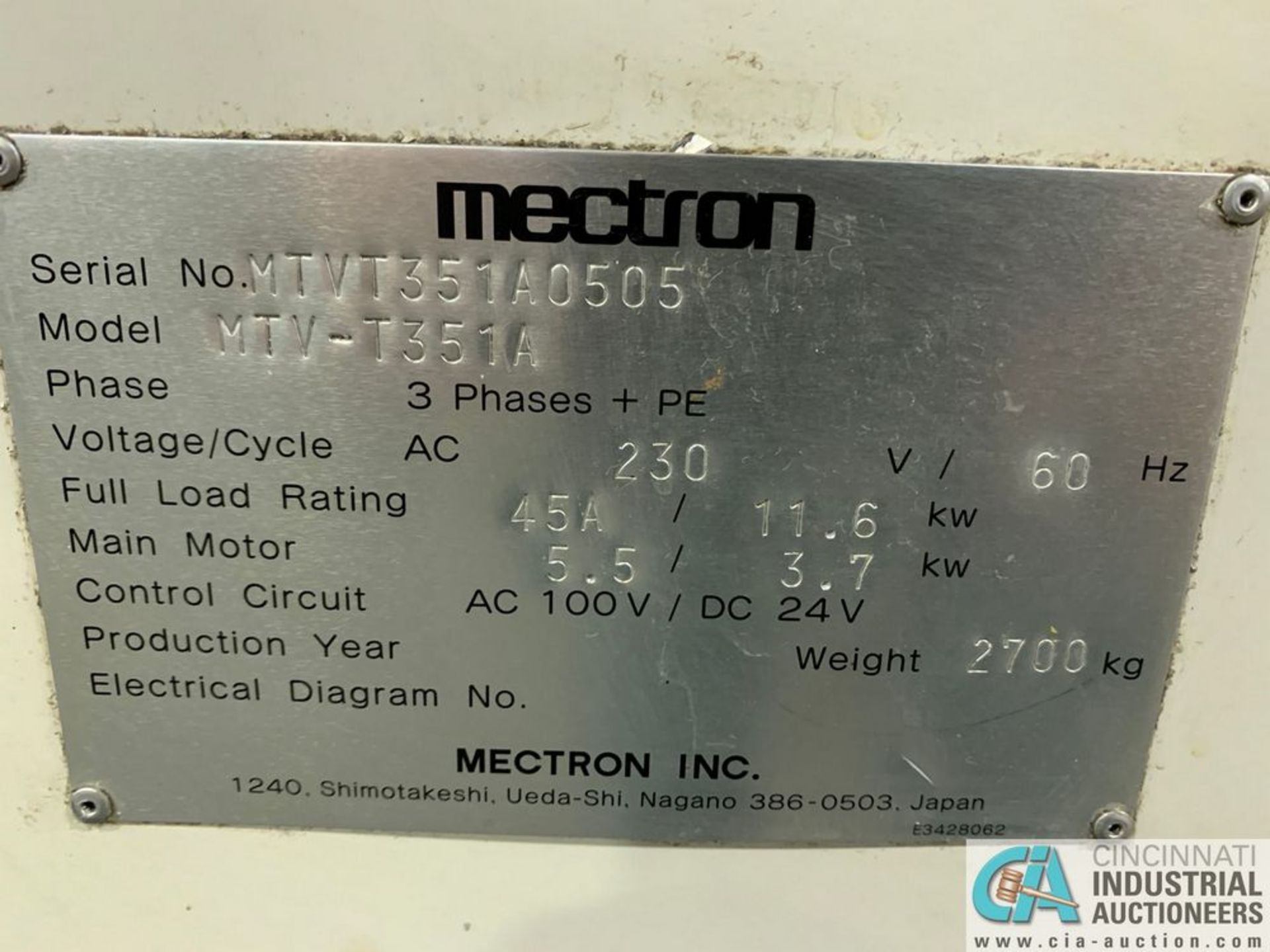 MECTRON MIYANO MODEL MTV-T351A CNC DRILLING * TAPPING CENTER W/ LOADER AND STOCKER TABLE*Loading fee - Image 13 of 13