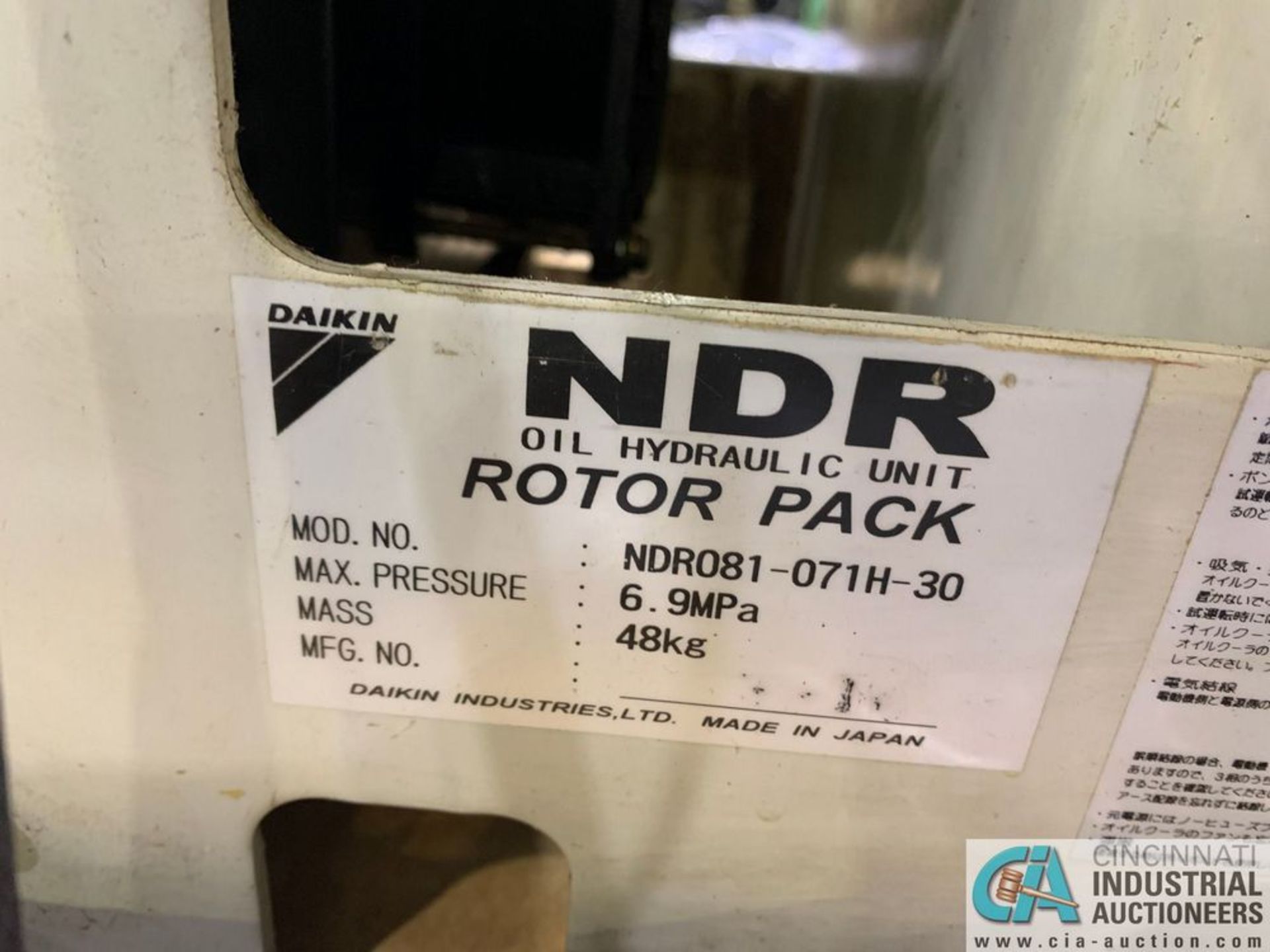 NDR MODEL NDR081-071H-30 OIL HYDRUALIC UNIT - Image 3 of 4