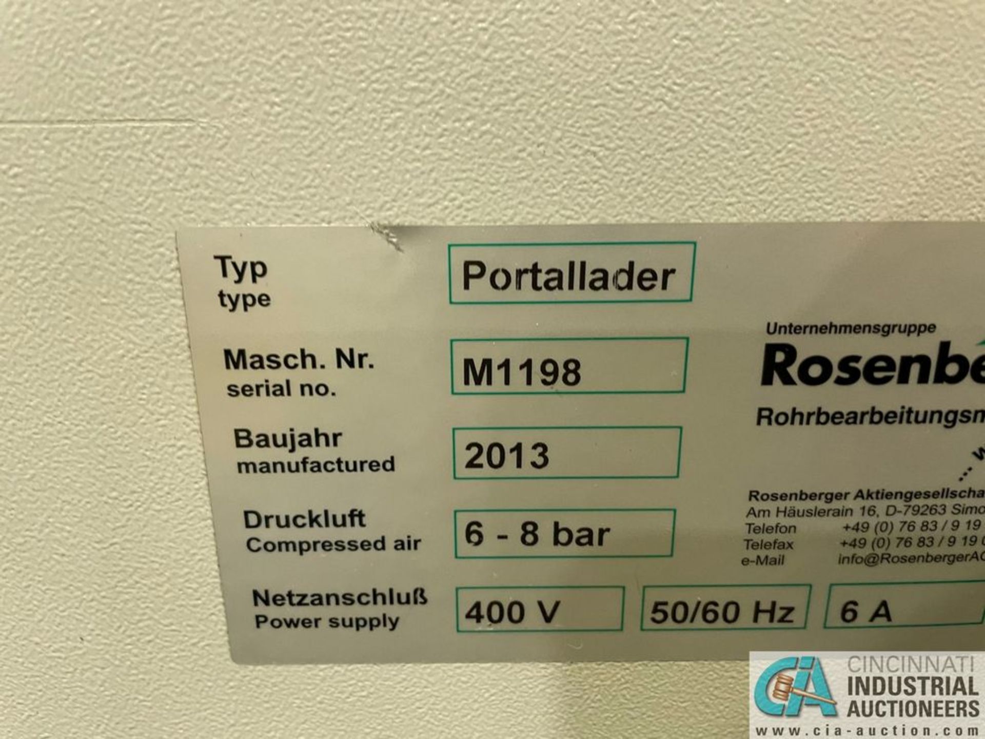 ROSENBERGER MODEL RU-8 END FORMER WITH MODEL RM-1000P LOADER; S/N M1197 (NEW 2013) **Loading fee due - Image 8 of 12
