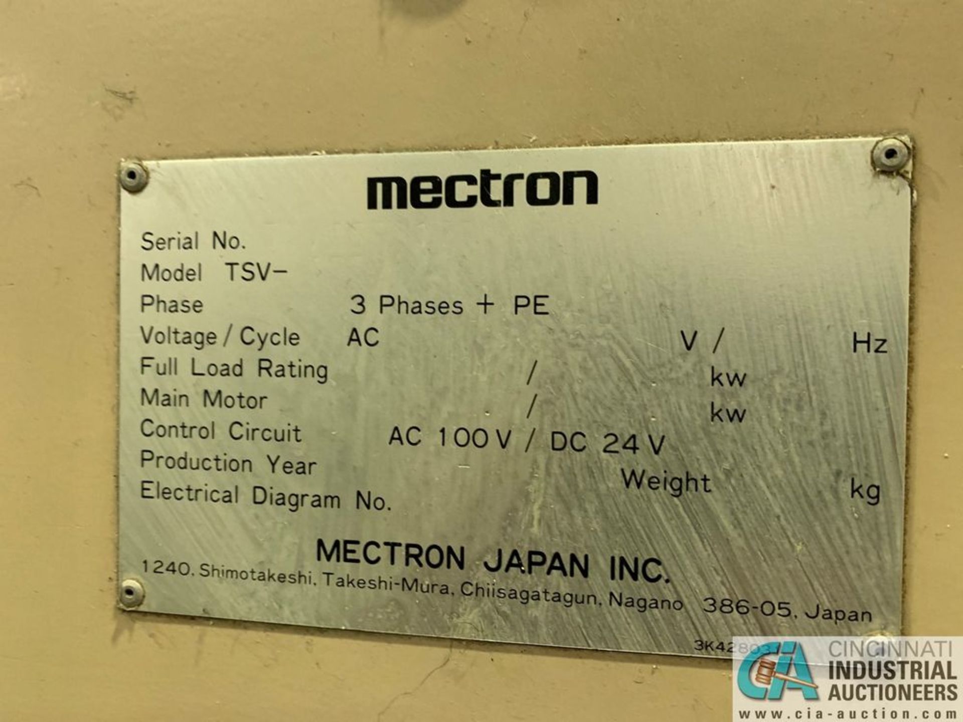 MECTRON MIYANO MODEL TSV-35L CNC DRILLING & TAPPING CENTER W/ 4TH AXIS; S/N N/A, **Loading fee due - Image 7 of 8