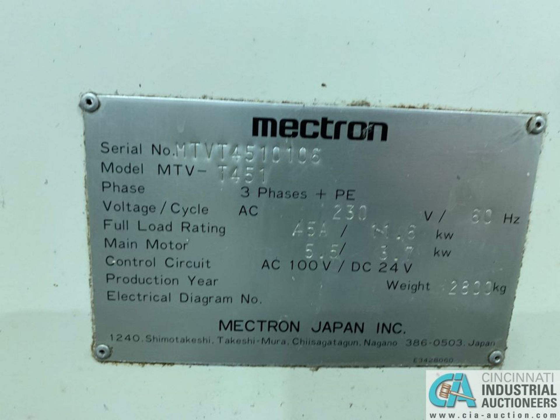 MECTRON MIYANO MODEL MTV-T451 CNC DRILLING & TAPPING CENTER W/ LOADER AND STOCKER TABLE *Loading fee - Image 10 of 11