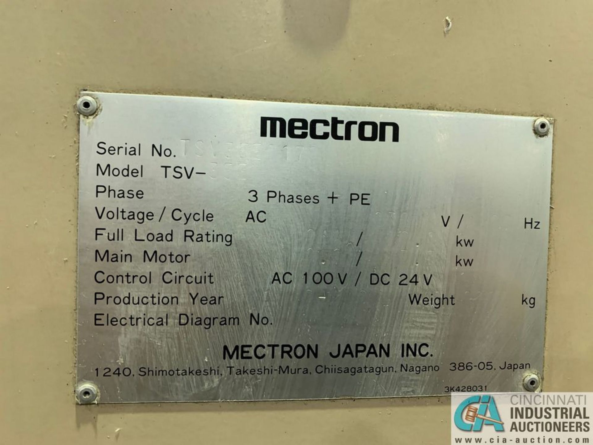 MECTRON MIYANO MODEL TSV-35L CNC DRILLING & TAPPING CENTER W/ 4TH AXIS; S/N TSV35E0172, *Loading fee - Image 6 of 7