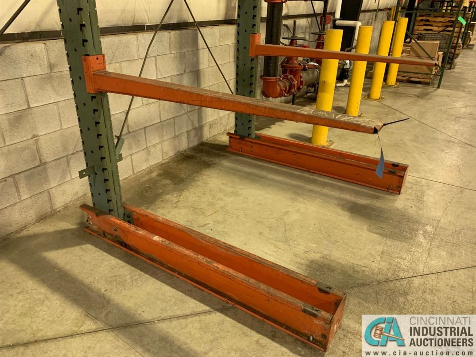 SECTION CANTILEVER RACK; (2) 144" UPRIGHTS, (6) 60" ARMS, (2) FLOOR BASES, FLOOR BOLTS MUST BE CUT- - Image 2 of 2
