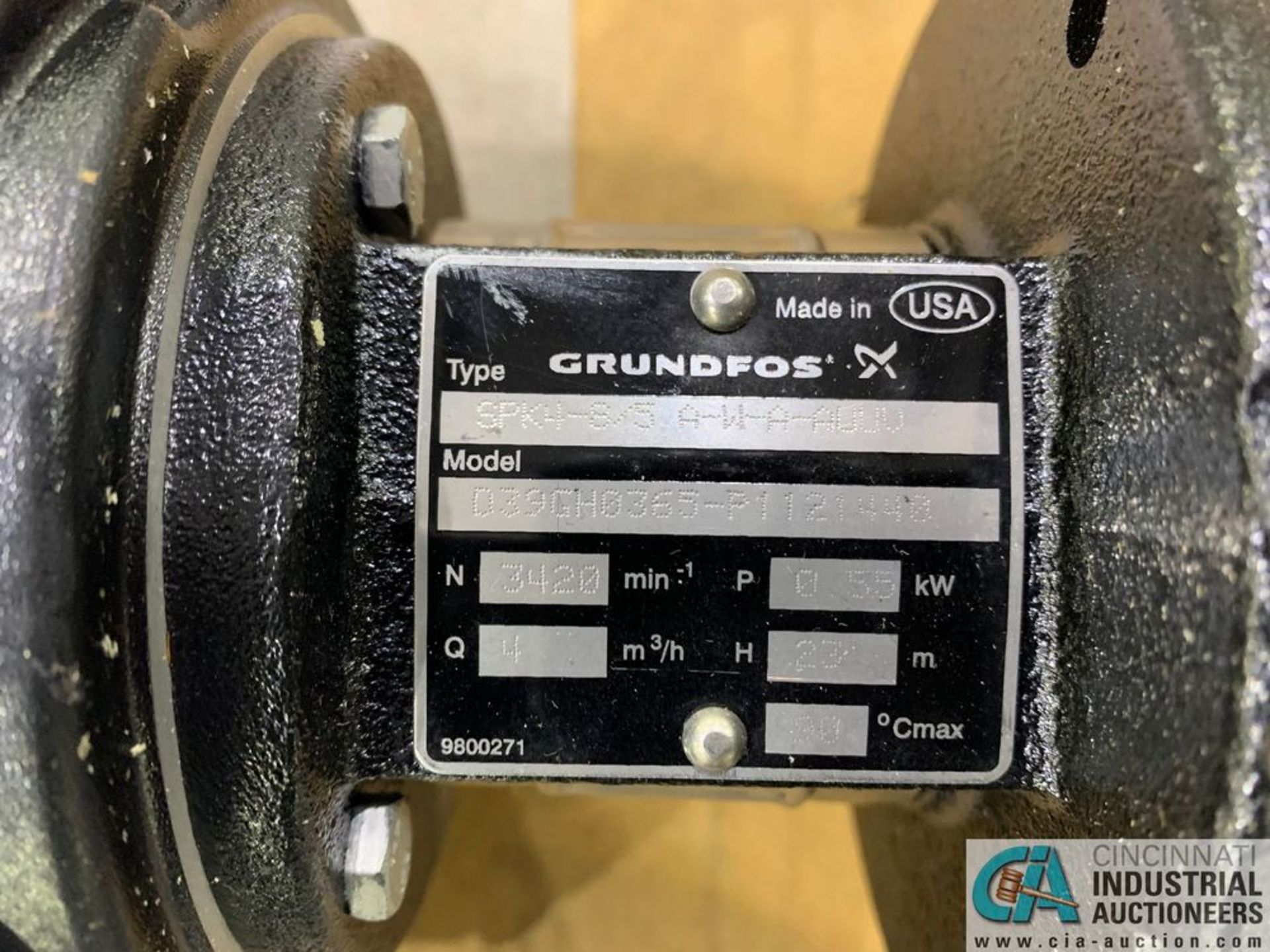 GRUNDFOS MODEL D39GH0365-P1121448 COOLANT PUMP (NEW) - Image 2 of 3