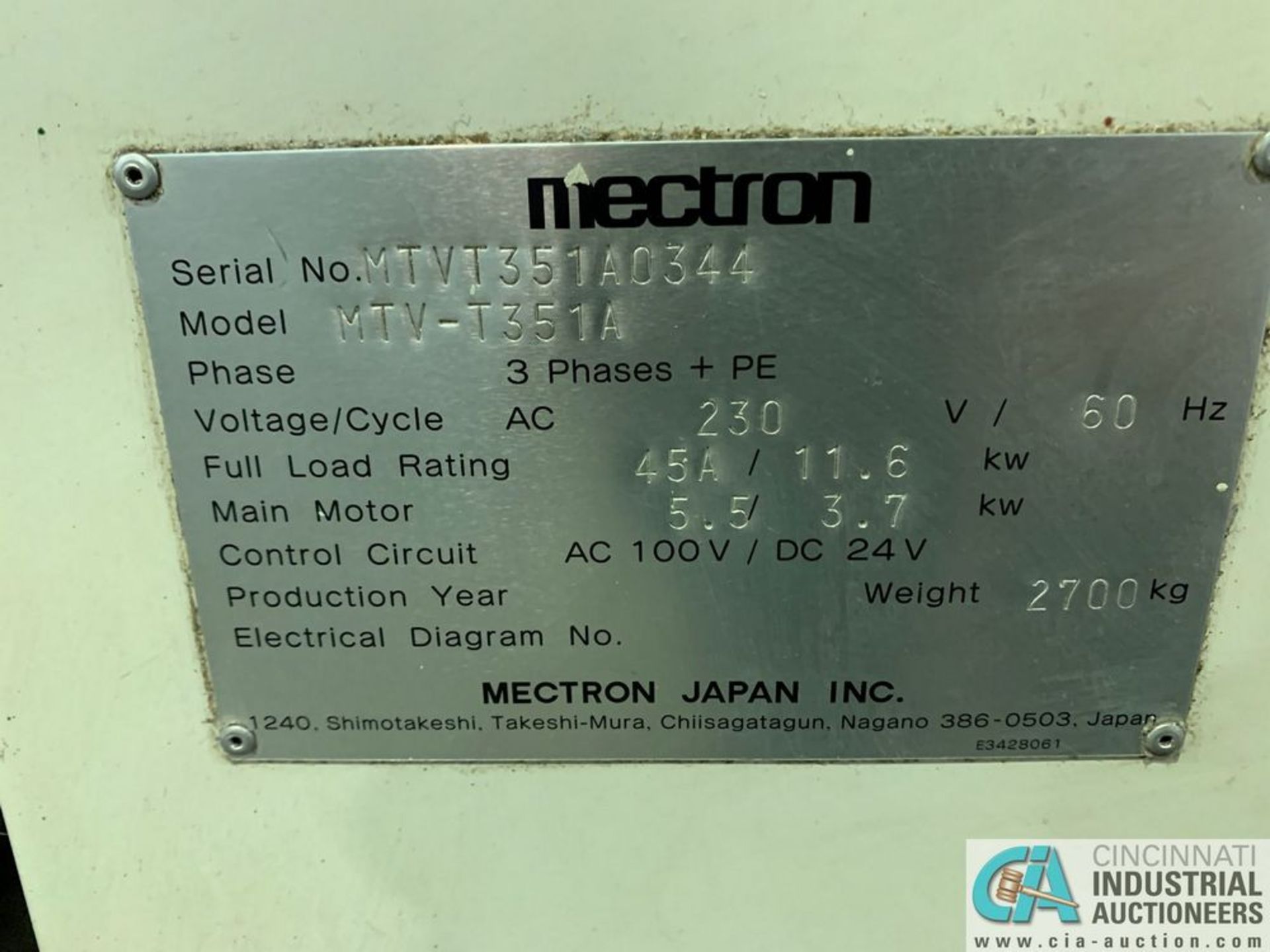 MECTRON MIYANO MODEL MTV-T351A CNC DRILLING & TAPPING CENTER W/ LOADER AND STOCKER TABLE*Loading fee - Image 15 of 17