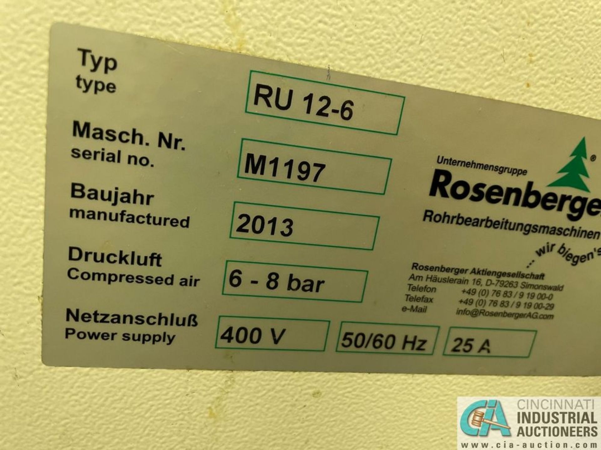 ROSENBERGER MODEL RU-8 END FORMER WITH MODEL RM-1000P LOADER; S/N M1197 (NEW 2013) **Loading fee due - Image 6 of 12