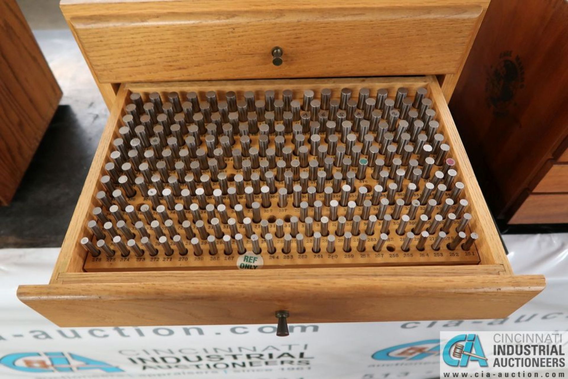 .750" - .061" PIN GAGE WITH CUSTOM BUILT FOUR-DRAWER WOOD CABINET - Image 8 of 10
