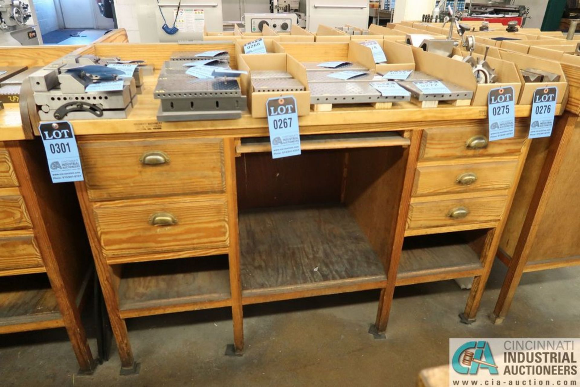 26" X 60" X 38" HIGH TOOLMAKERS FIVE-DRAWER MAPLE TOP WORKBENCH **DELAY REMOVAL PICK UP 3/30/2021**