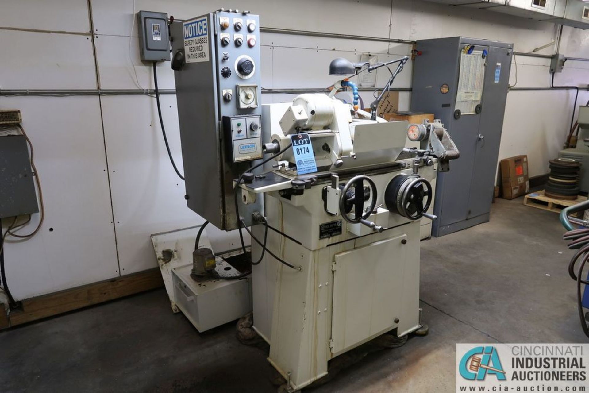 5" X 12" COVEL MODEL 512H PLAIN TYPE CYLINDRICAL GRINDER; S/N 512H-296, LEESON VARI SPEED DRIVE