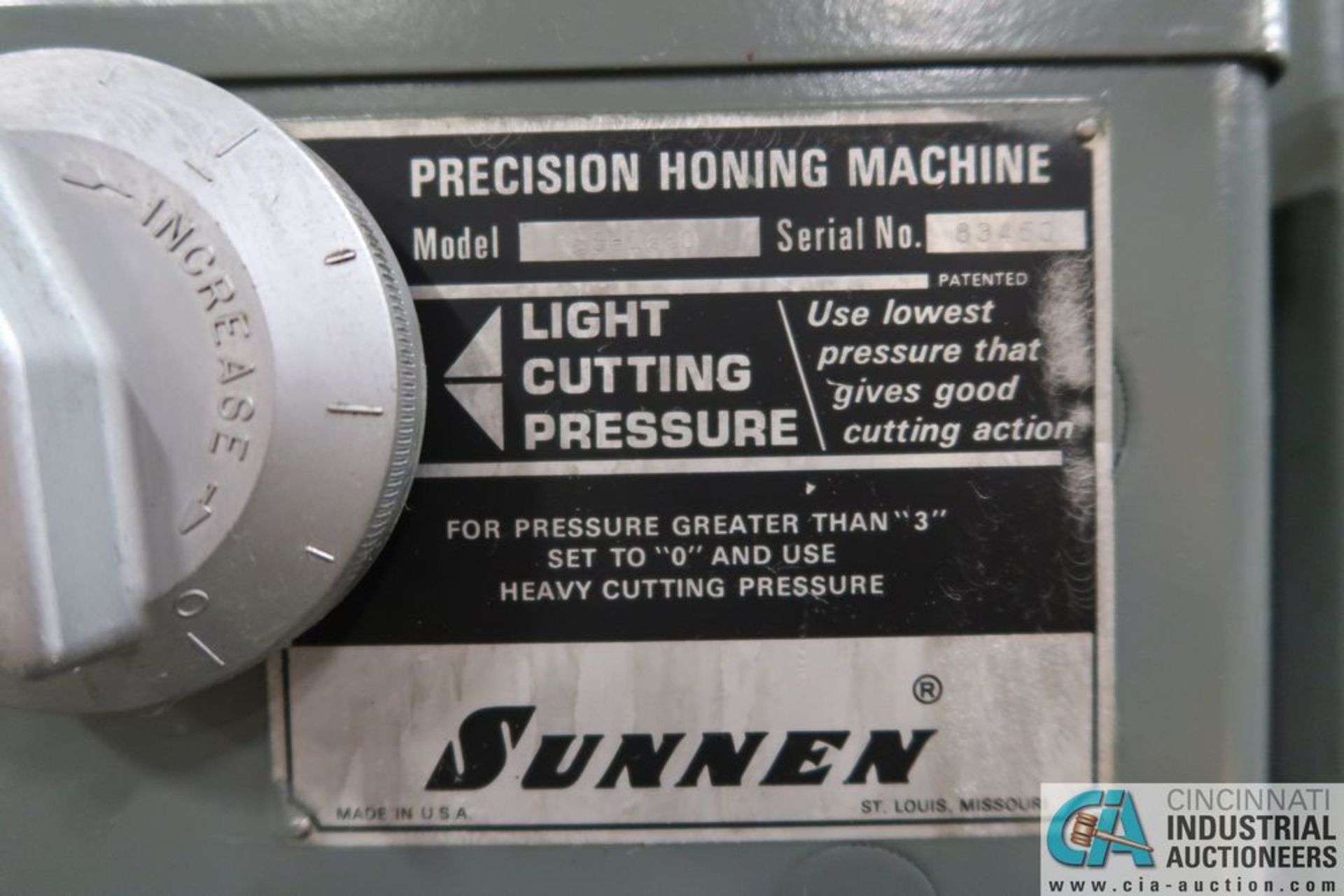 SUNNEN MODEL MBB-1660 HONE; S/N 83450 **Loading Fee Due Industrial Movers $50.00 valid until 4/9** - Image 8 of 8