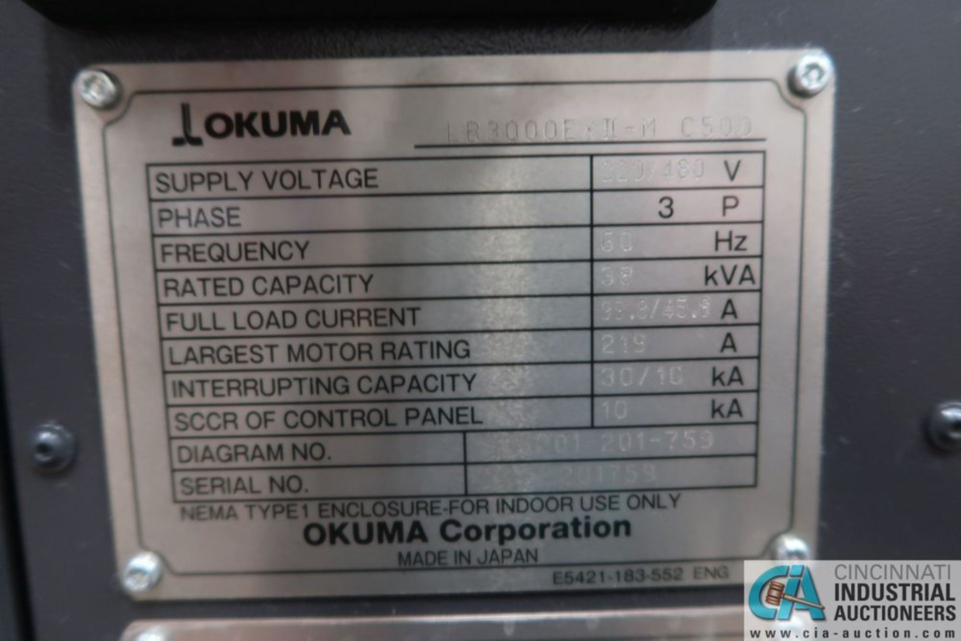 OKUMA SPACETURN MODEL LB3000-EX-ii-M-C500 CNC TURNING CENTER W/ MILLING; S/N 201759**Loading Fee due - Image 15 of 15