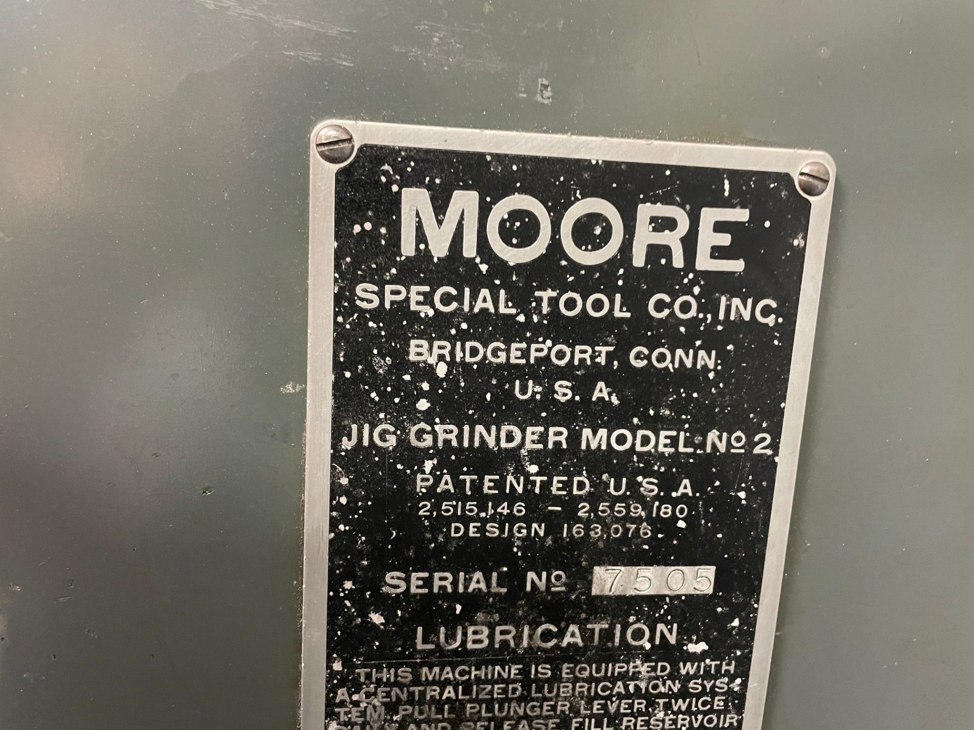 MOORE NO. 2 JIG GRINDER; S/N 7505, 10" X 19" TABLE, 6" RISER, MUTUTOYO UDR-200 DRO - Image 7 of 12