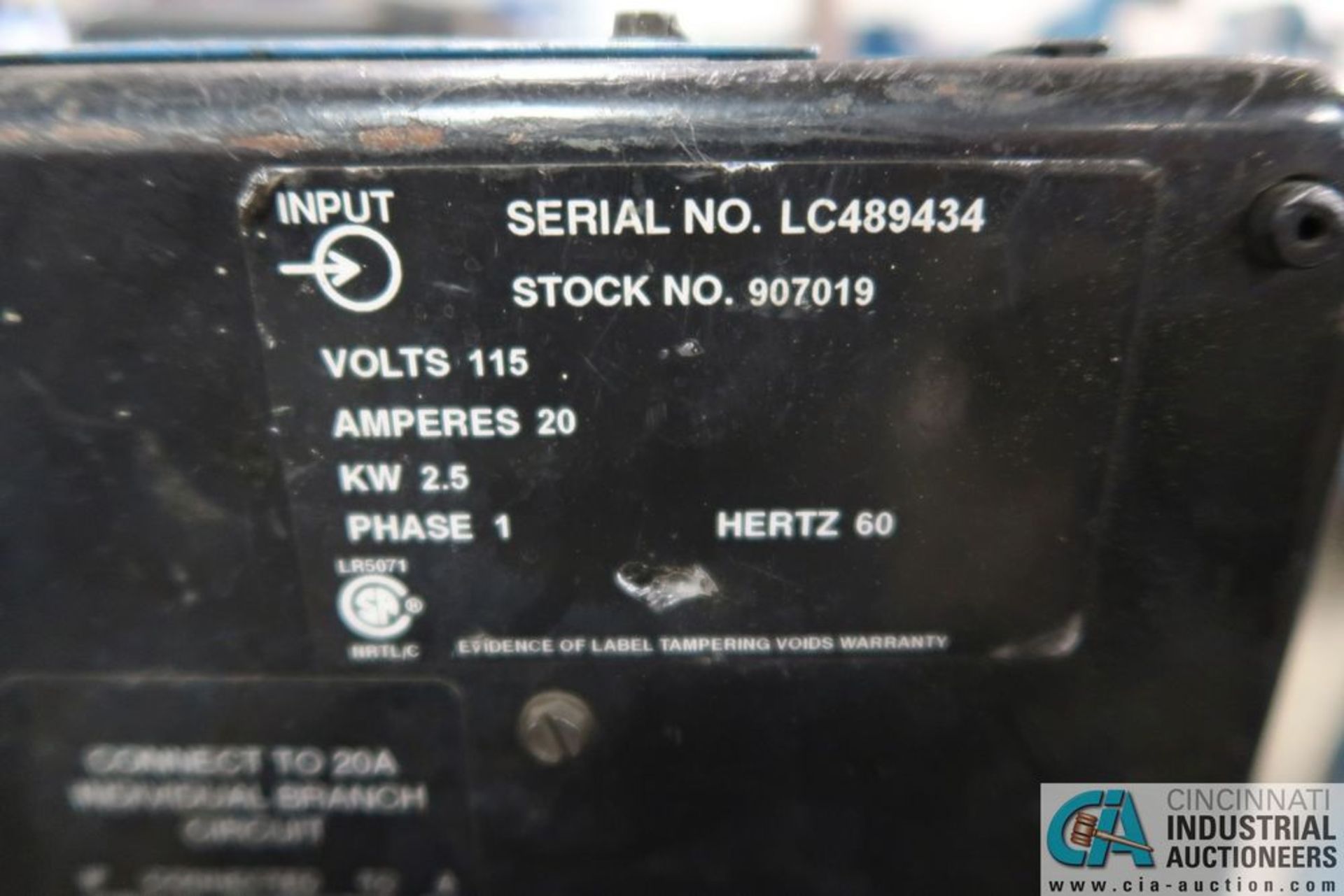 135 AMP MILLER MILLERMATIC 135 SUITCASE WELDER; S/N LC489434 - Image 4 of 5