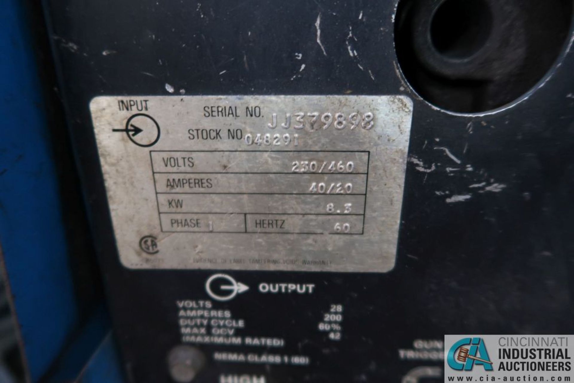 200 AMP MILLER MILLERMATIC 200 WELDER; S/N JJ379898 - Image 2 of 2