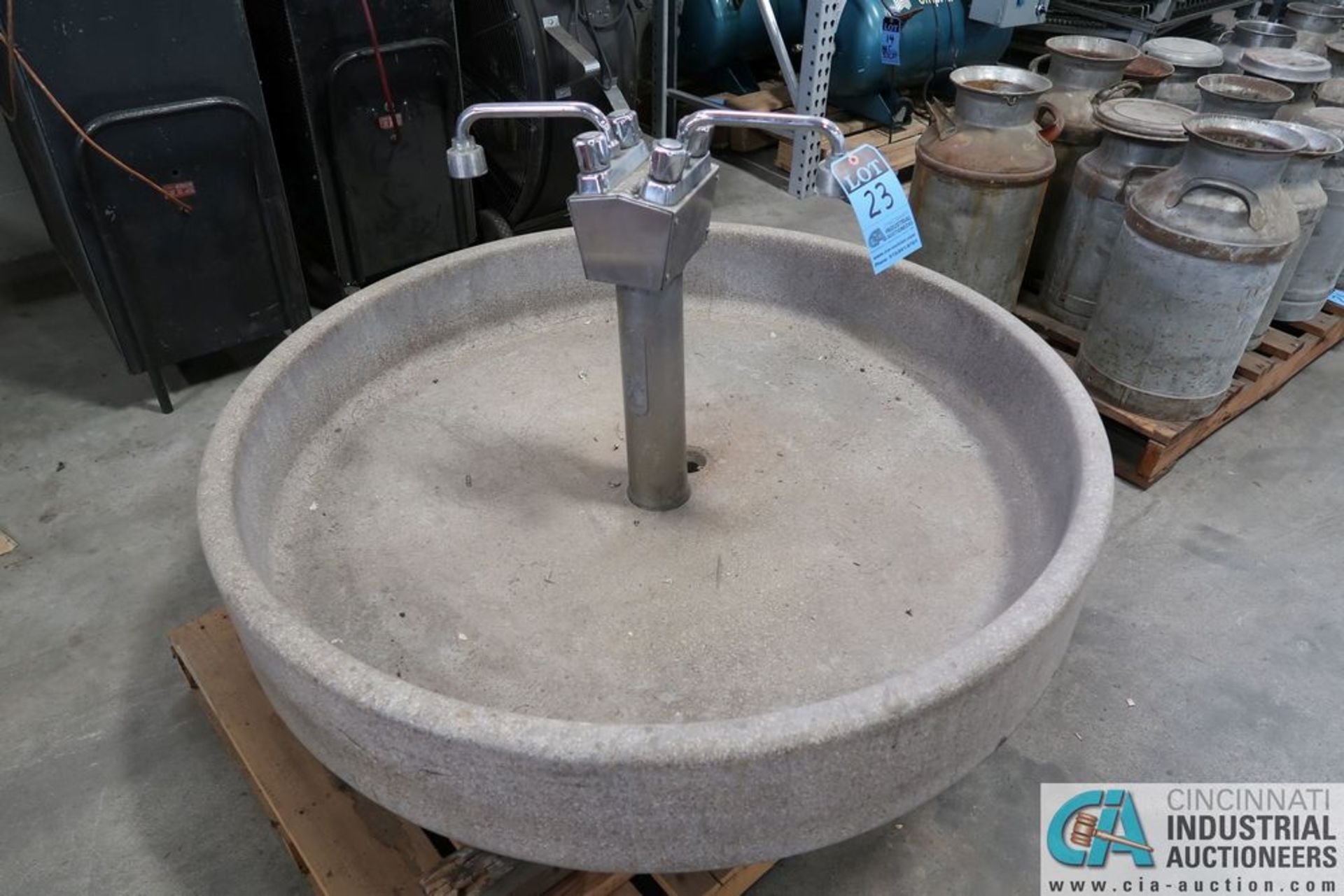 55" DIAMETER X 8" DEEP BRADLEY CONCRETE WASH FOUNTAIN - Image 2 of 3