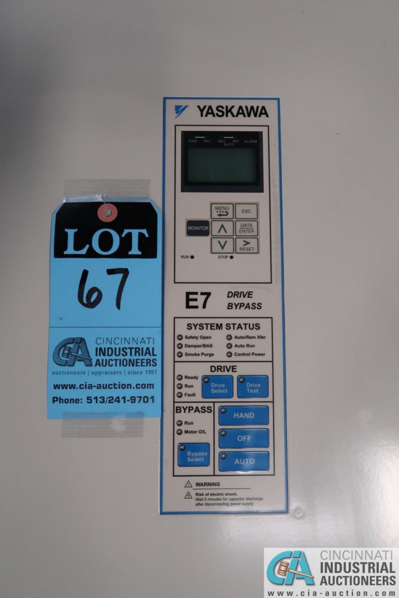 YASKAWA MODEL E7BVB077YL VARIABLE SPEED DRIVE/BYPASS PULSE WIDTH MODULATED DRIVE SYSTEM FOR 3 PHASE - Image 2 of 4