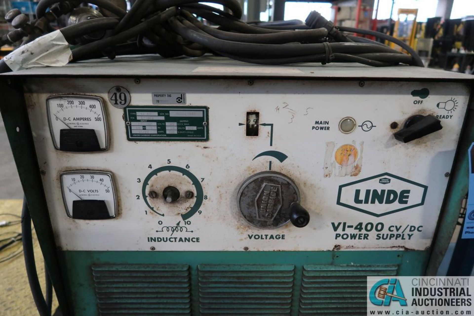 400 AMP LINDE MODEL V1400 CV-DC WELDING POWER SUPPLY; S/N D80D16993, WITH STAND, 3 PHASE, 230/460 - Image 3 of 5