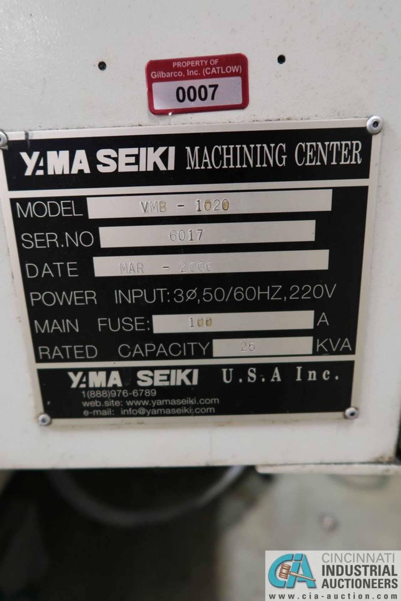 YAMA SEIKI VMB-1020 CNC VERTICAL MACHINING CENTER; S/N 6017, **Rigging Fee Due $750.00** - Image 16 of 16