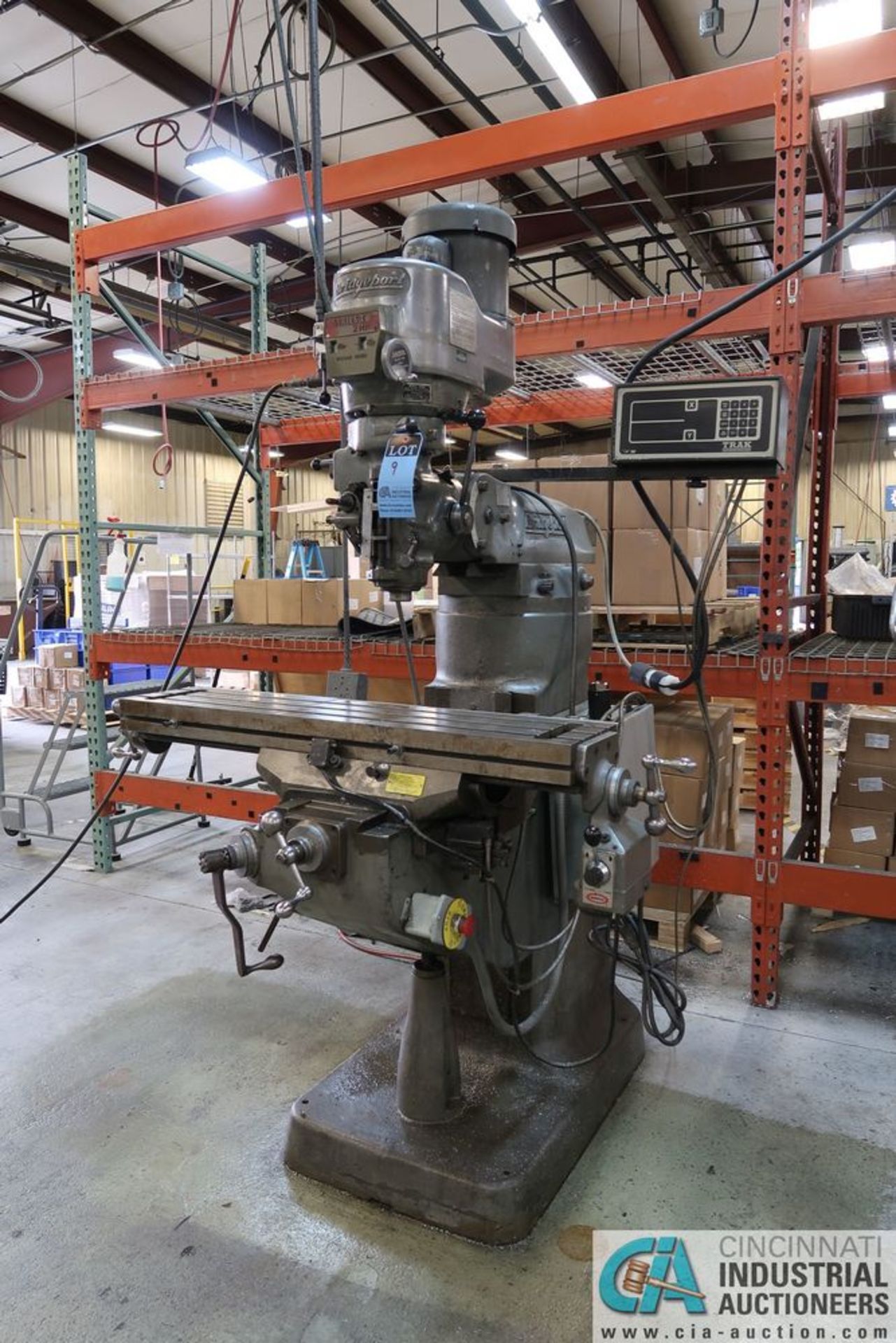 2 HP BRIDGEPORT SERIES I MILL; S/N 210295, WITH TRAK DRO, 10" X 42" SERVO POWER FEED TABLE *Fee Due