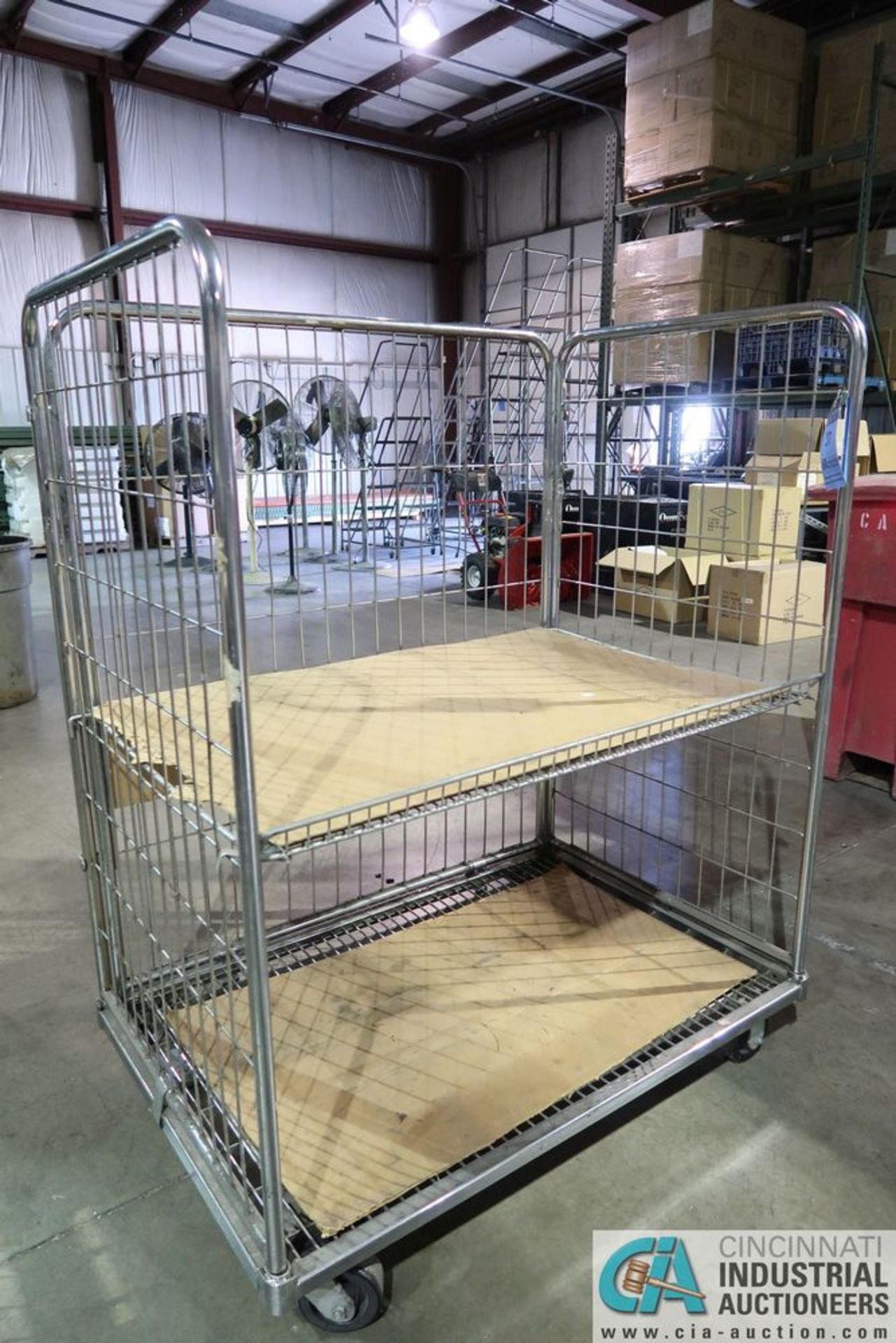 48" X 30" X 60" PORTABLE 2-SHELF WIRE MATERIAL CART - Image 2 of 3