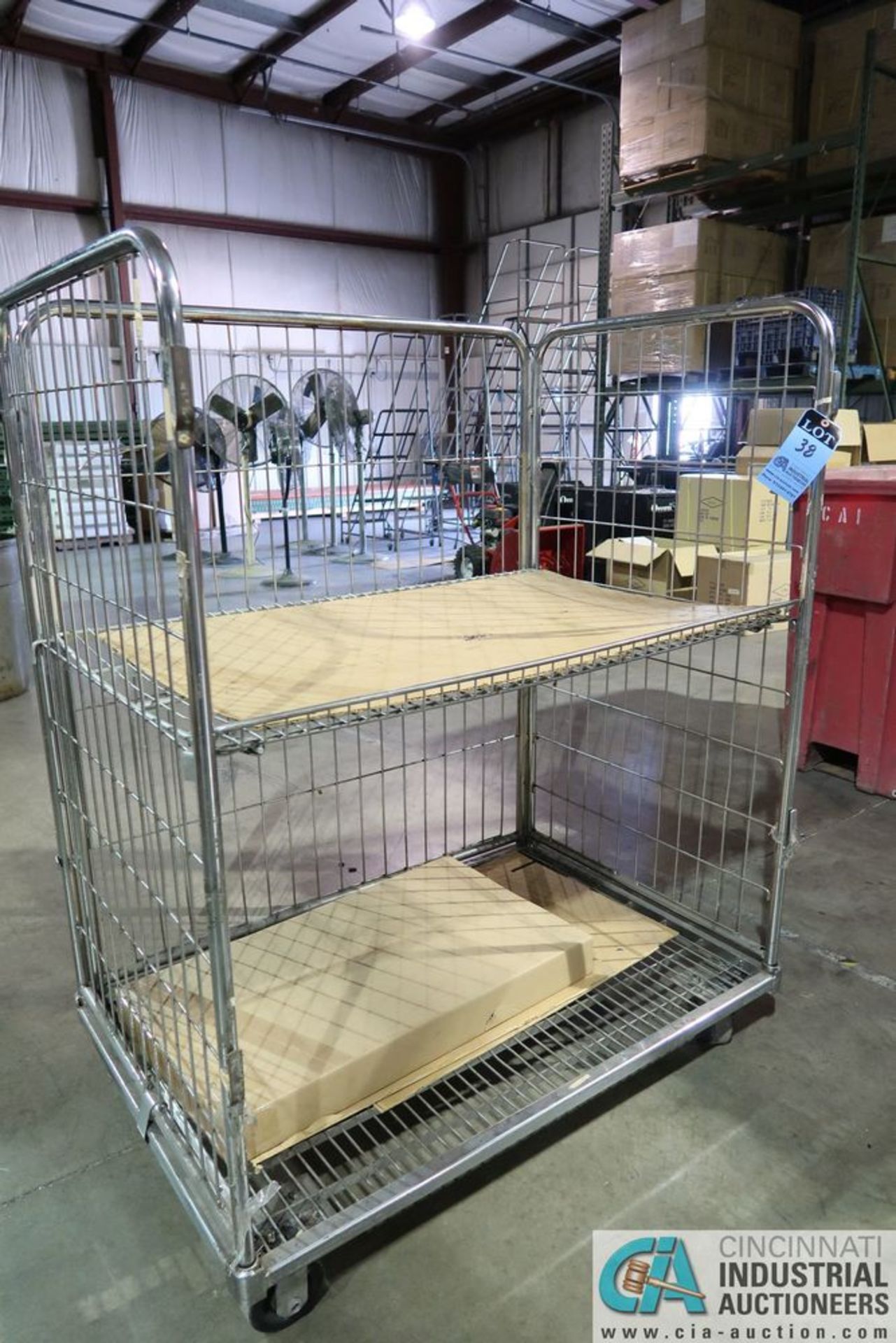 48" X 30" X 60" PORTABLE 2-SHELF WIRE MATERIAL CART - Image 2 of 3