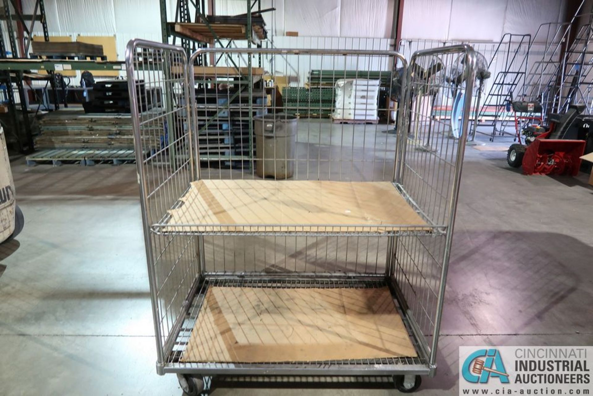 48" X 30" X 60" PORTABLE 2-SHELF WIRE MATERIAL CART - Image 3 of 3