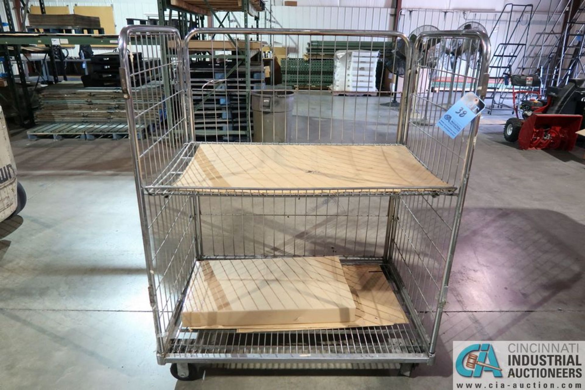 48" X 30" X 60" PORTABLE 2-SHELF WIRE MATERIAL CART - Image 3 of 3