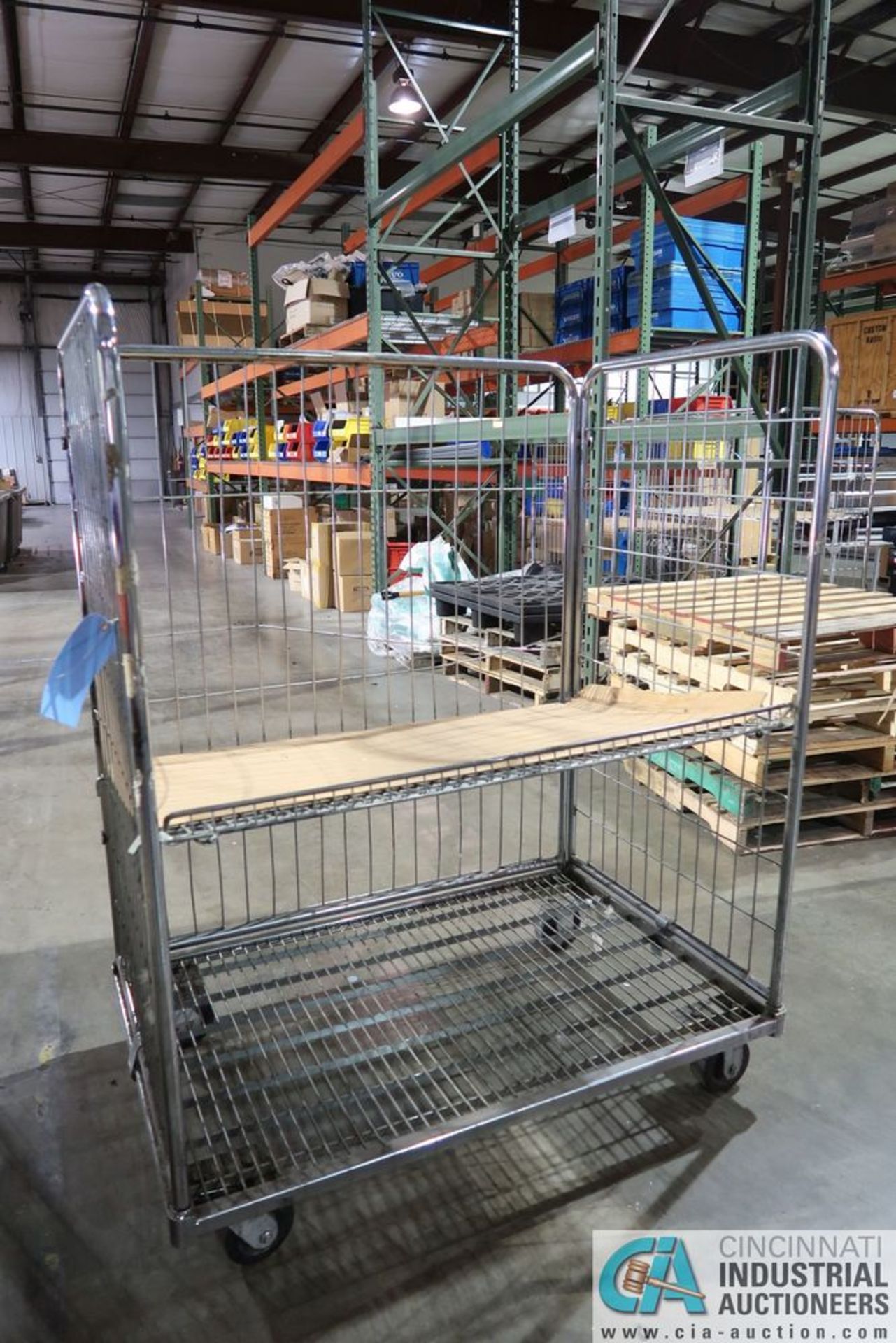 48" X 30" X 60" PORTABLE 2-SHELF WIRE MATERIAL CART