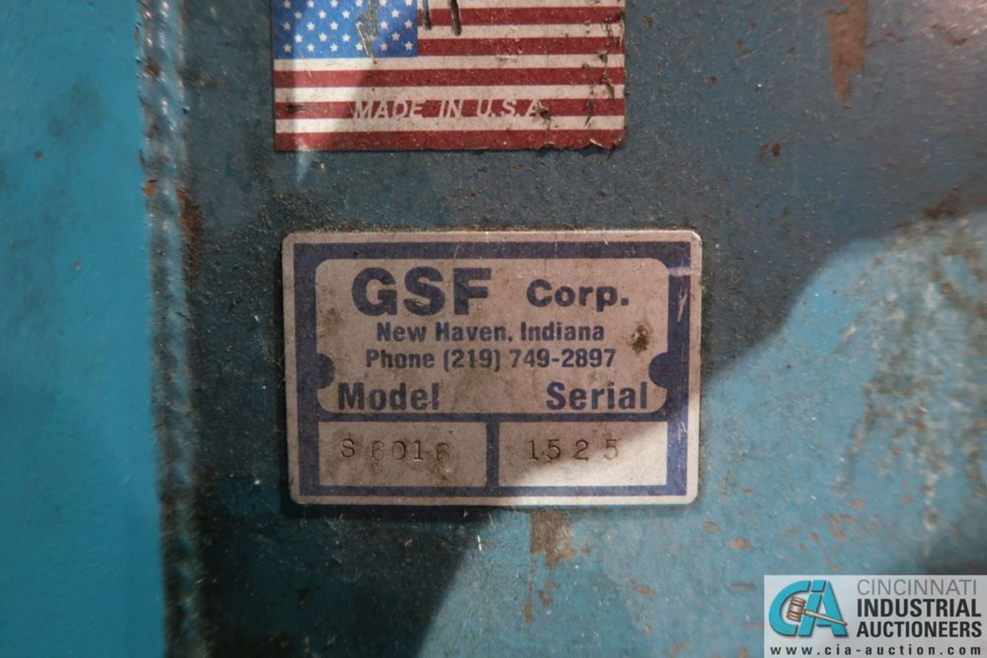 16 GA. X 60" GFS MODEL 56018 HAND BRAKE; S/N 1525 **LOADING FEE DUE THE "ERRA" GRINER ENG. $150. - Image 6 of 6