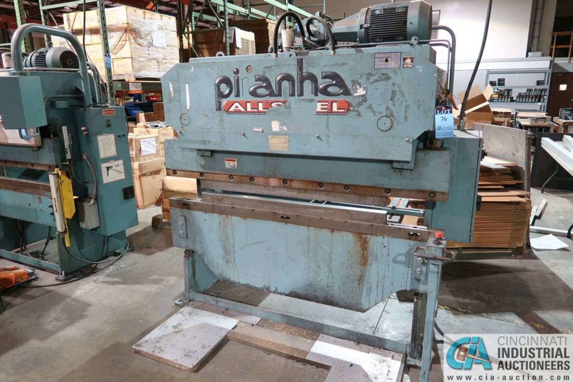 35 TON X 72" PIRANHA MODEL 35-6 HYDRAULIC PRESS BRAKE; S/N 35477, 7.5 HP **LOADING FEE DUE THE "