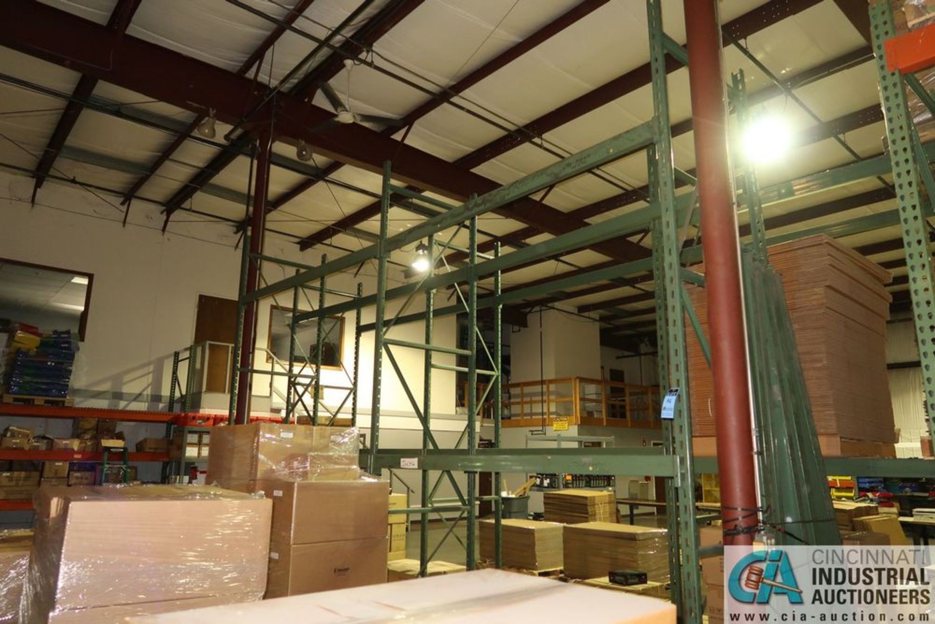 SECTIONS 108" X 42" X 168" ADJUSTABLE BEAM PALLET RACKS INCLUDING (8) 108" X 4" CROSSBEAMS AND (3)