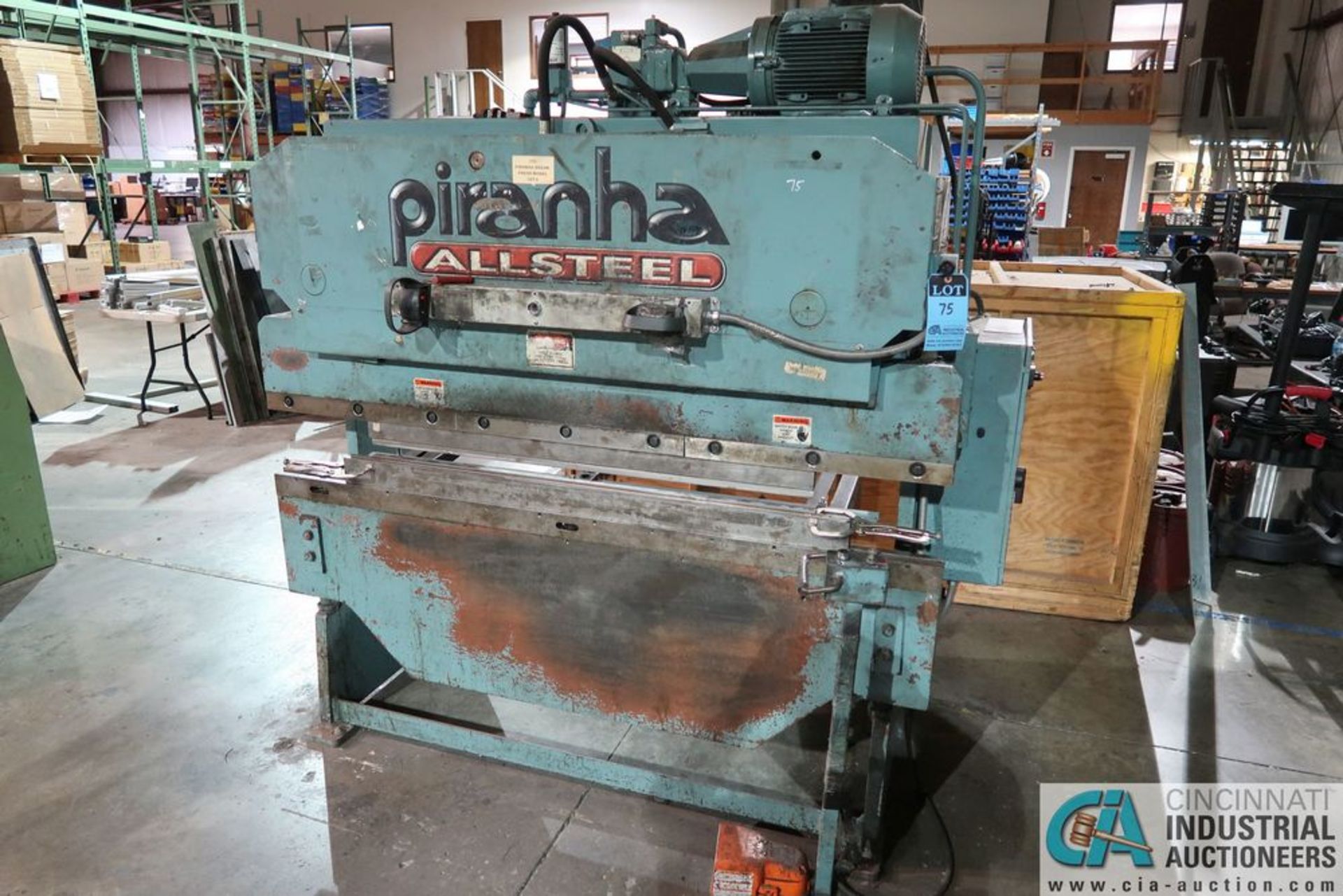 35 TON X 72" PIRANHA MODEL 35-6 HYDRAULIC PRESS BRAKE; S/N 35527, 7.5 HP **LOADING FEE DUE THE "