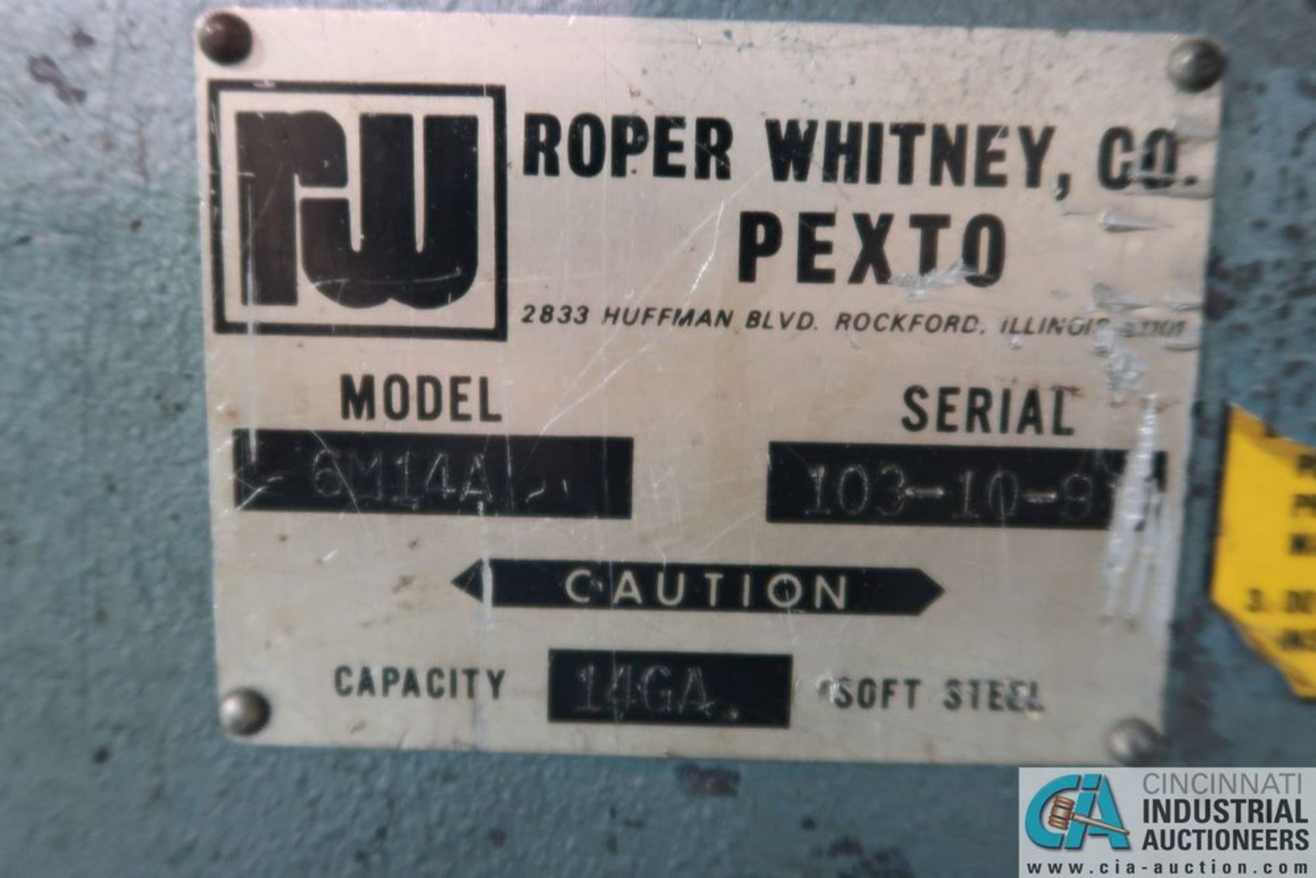 14 GA. X 72" PEXTO MODEL 6M14A POWER SQUARING SHEAR; S/N 103-10-91, CONTROL, BACK GAUGE **LOADING - Image 7 of 7