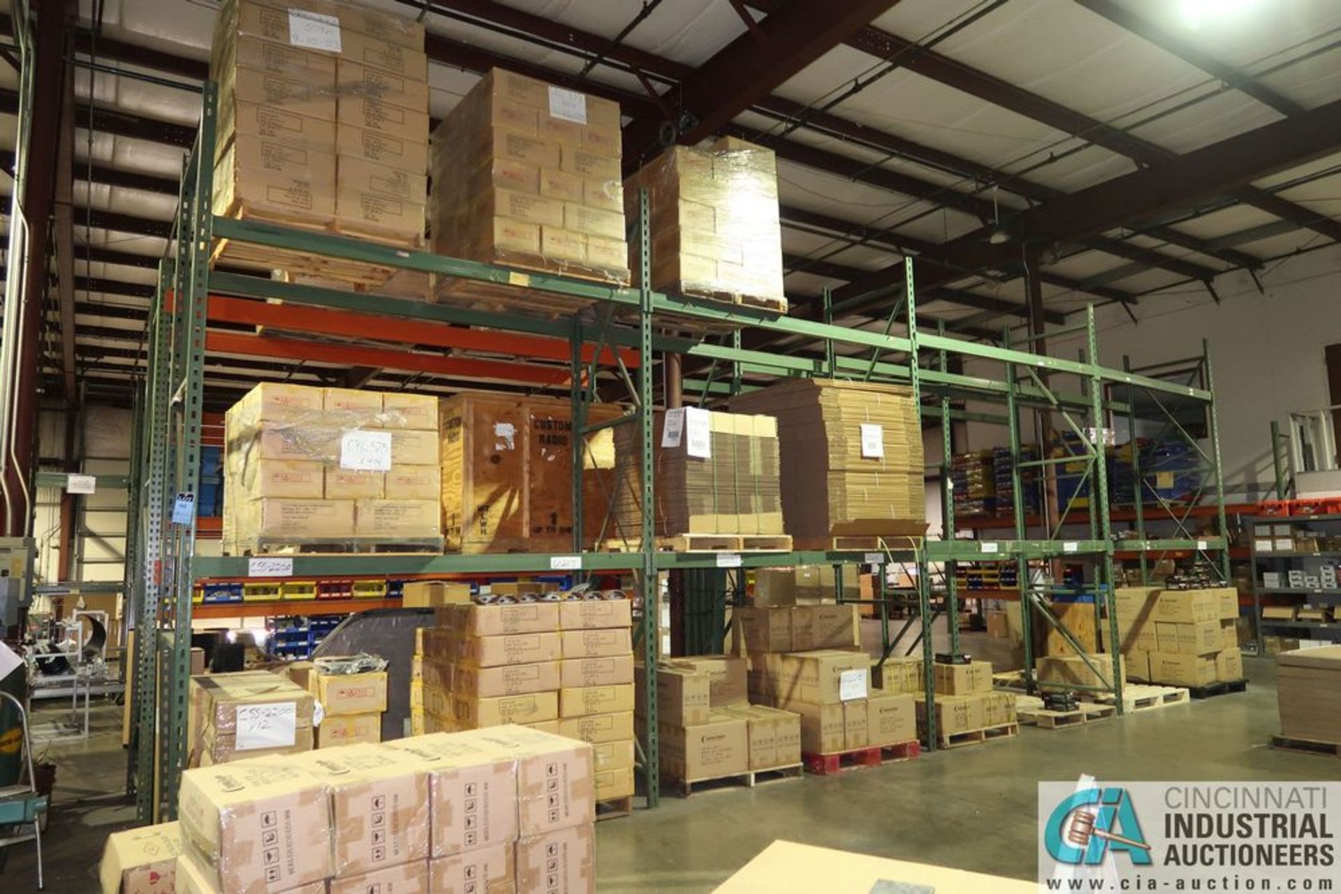 SECTIONS 108" X 42" X 168" ADJUSTABLE BEAM PALLET RACKS INCLUDING (16) 108" X 4" CROSSBEAMS AND (