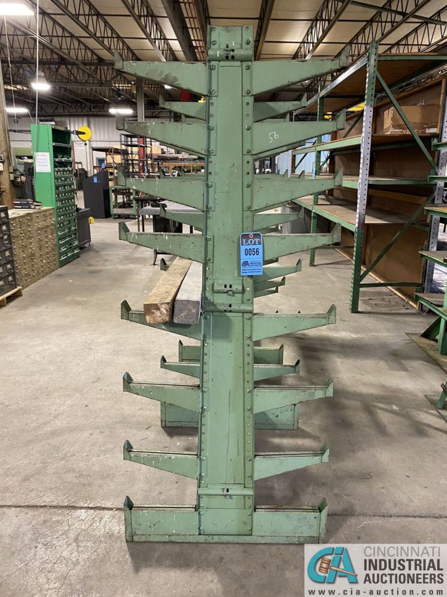 SECTION OF 12" ARM DOUBLE SIDED CANTILEVER RACK, 110" OVERALL WIDTH, AND 80" TALL, (7) SETS OF - Image 2 of 2