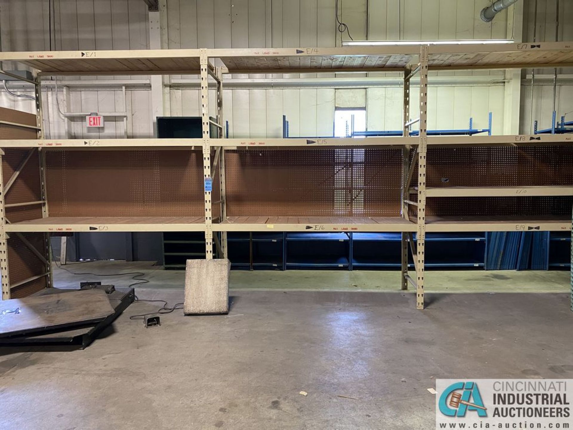 SECTIONS 36" X 96" X 10' PALLET RACK WITH WOOD DECKING, (4) UPRIGHTS, AND (20) BEAMS