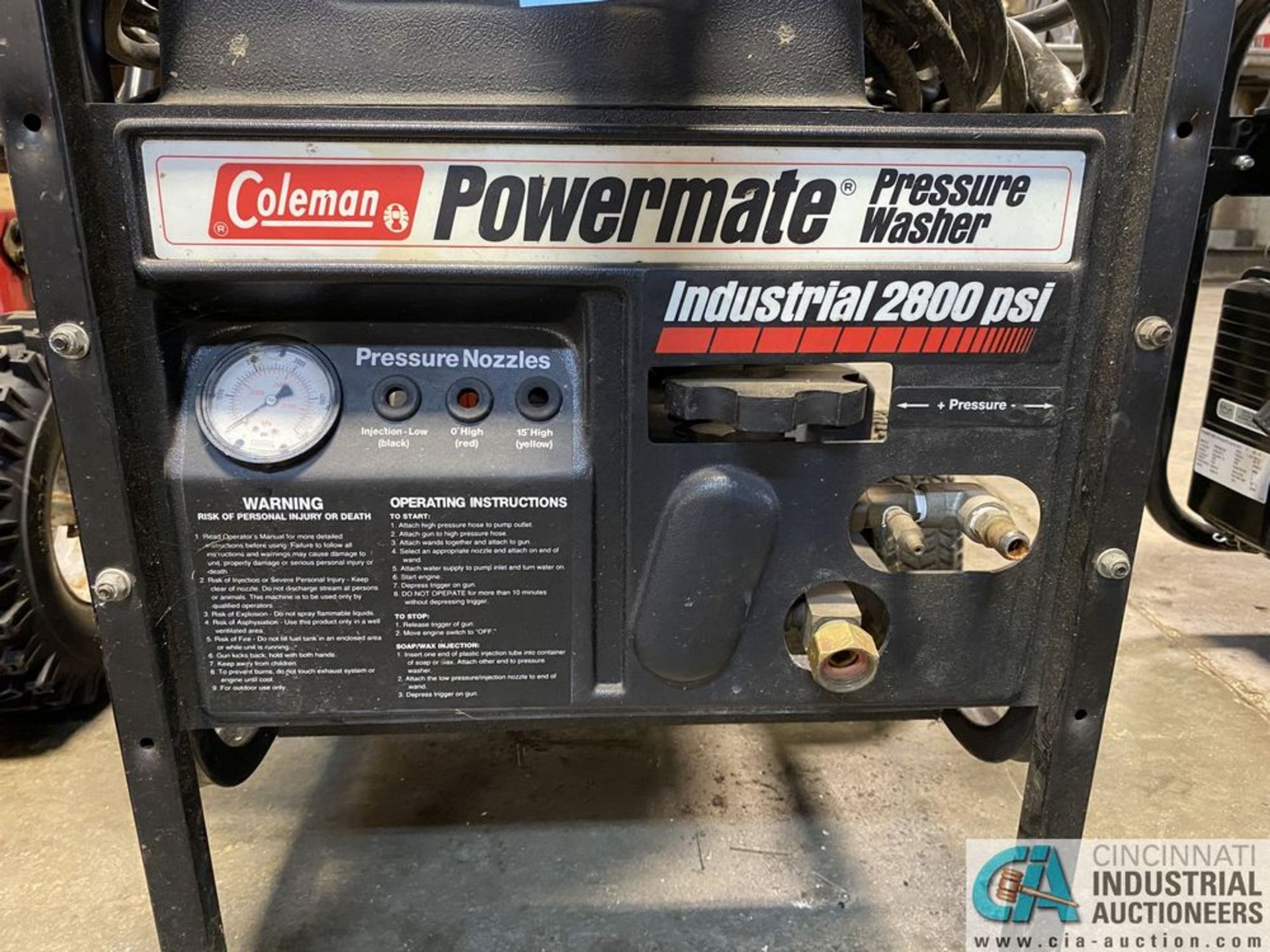 2,800 PSI COLEMAN POWERMATE GASOLINE POWERED PRESSURE WASHER, 9 HP BRIGGS ENGINE - Image 2 of 3