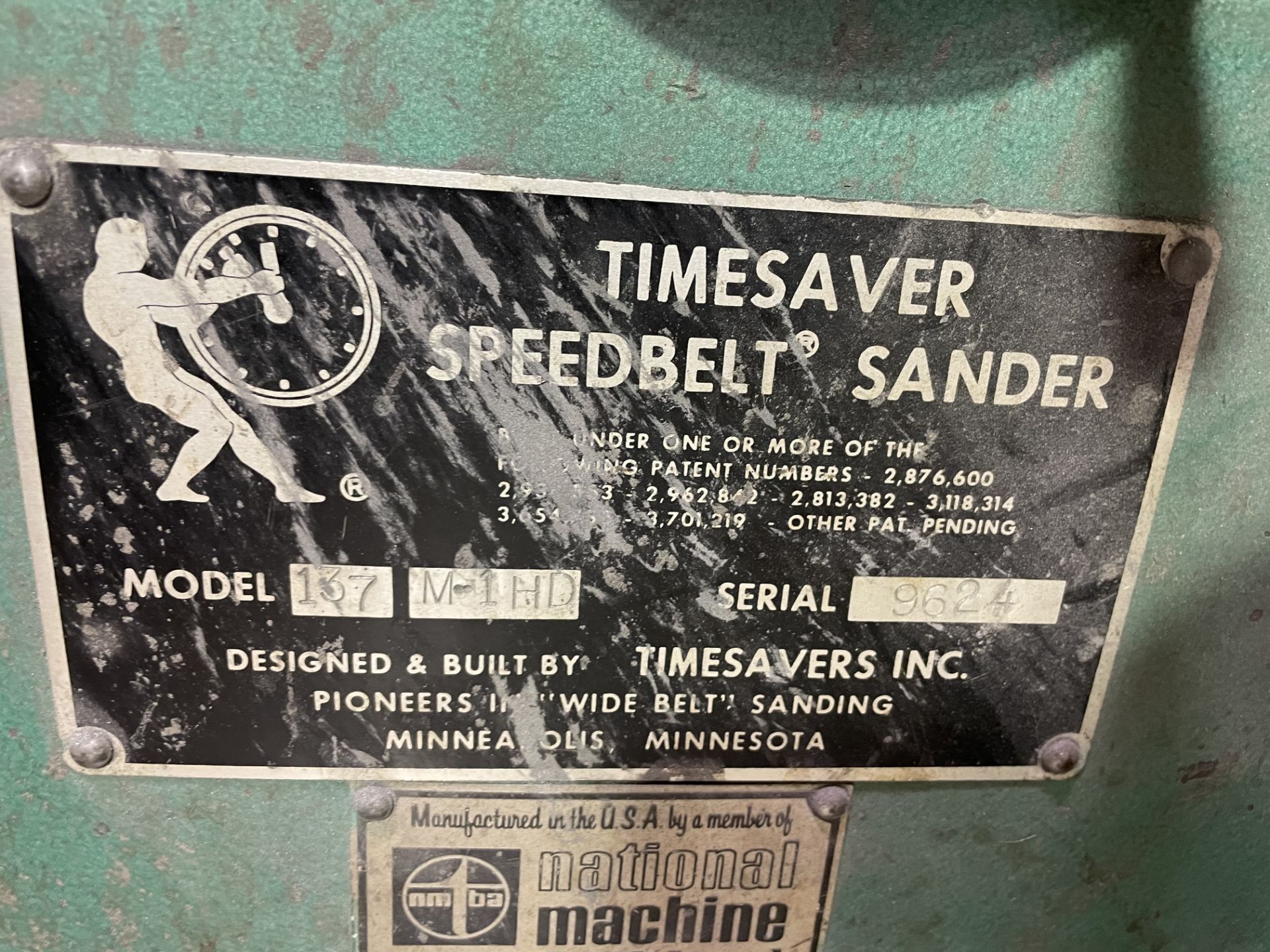 36" TIMESAVER MODEL 137MI-HD WIDE BELT SANDER; S/N 9624 **Loading Charge Due the "ERRA" Griner - Image 8 of 8