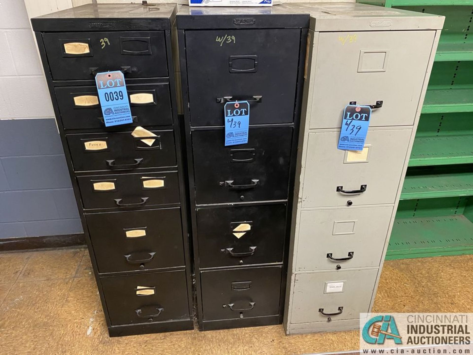(LOT) ASSORTED HARDWARE IN (3) FILE CABINETS