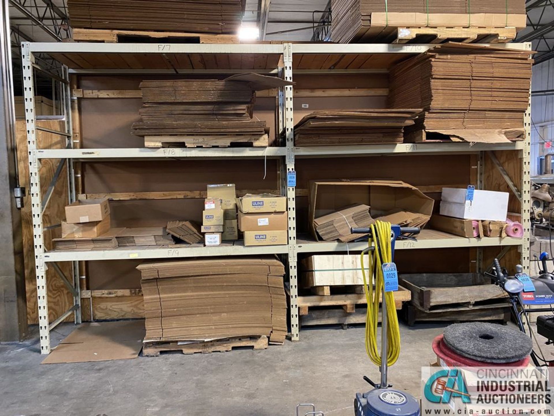 SECTIONS 36" X 96" X 10' HIGH PALLET RACK WITH WOOD DECKING, (3) UPRIGHTS AND (12) BEAMS