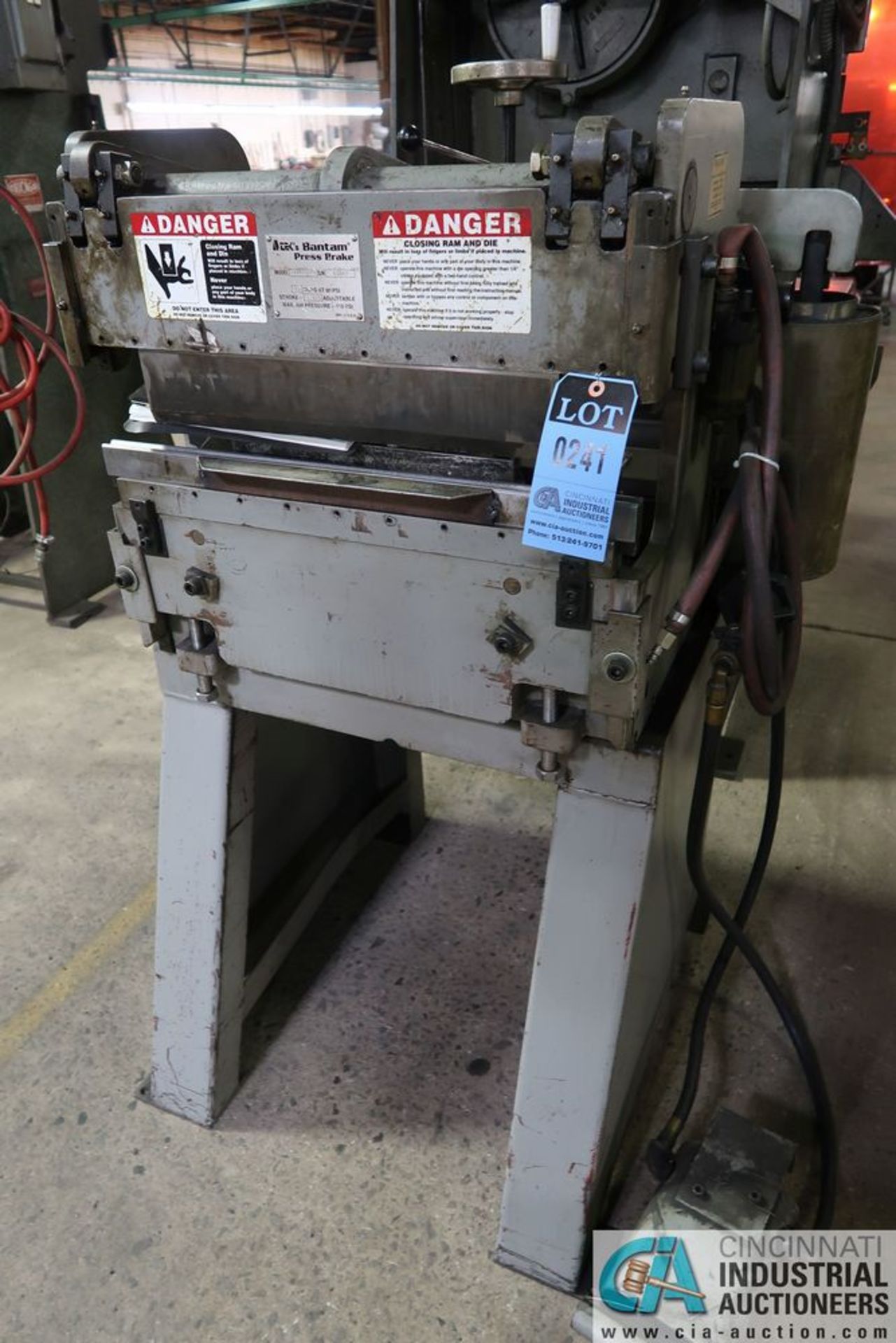 12 TON ATEK BANTAM MODEL B2120GFO PNEUMATIC PRESS BRAKE; S/N E0047, 24" BED, 1.875" RAM